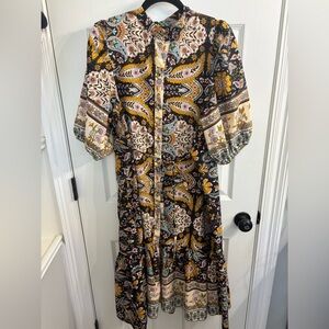 Floral Patterned Midi Dress